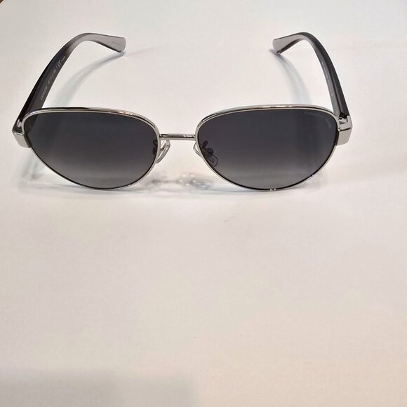 Coach Women's Polarized Aviator Sunglasses HC7111 9001T3 Silver - Picture 8 of 12